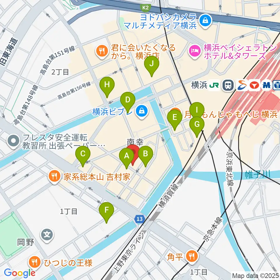 ディスクユニオン横浜西口店周辺のコンビニエンスストア一覧地図