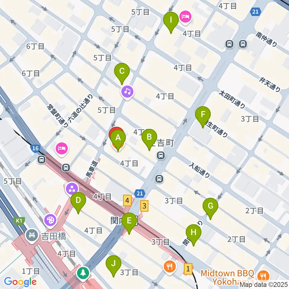 ディスクユニオン横浜関内店・ジャズ館周辺のコンビニエンスストア一覧地図