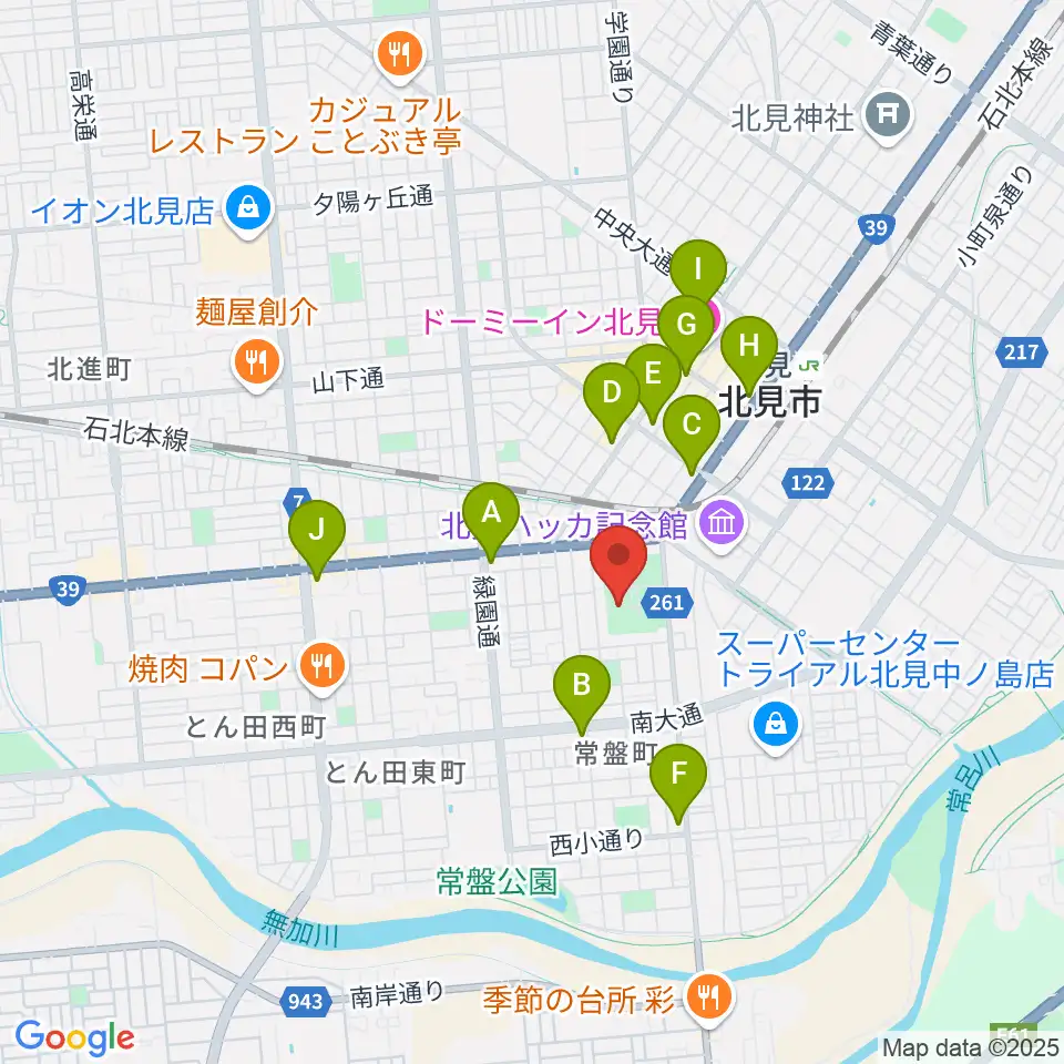 北ガス市民ホール周辺のコンビニエンスストア一覧地図