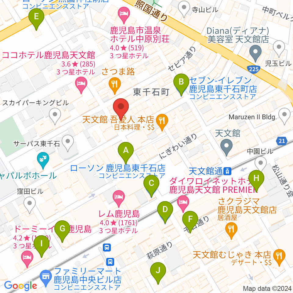 Bar MOJO周辺のコンビニエンスストア一覧地図