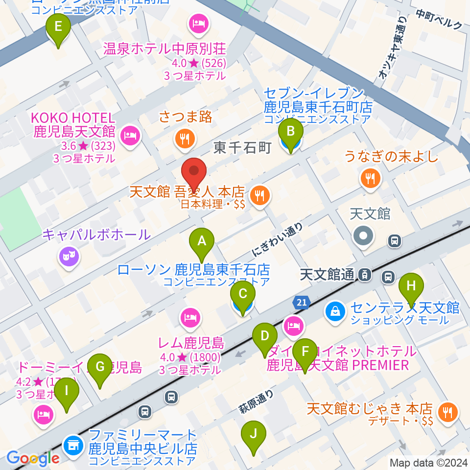 Bar MOJO周辺のコンビニエンスストア一覧地図