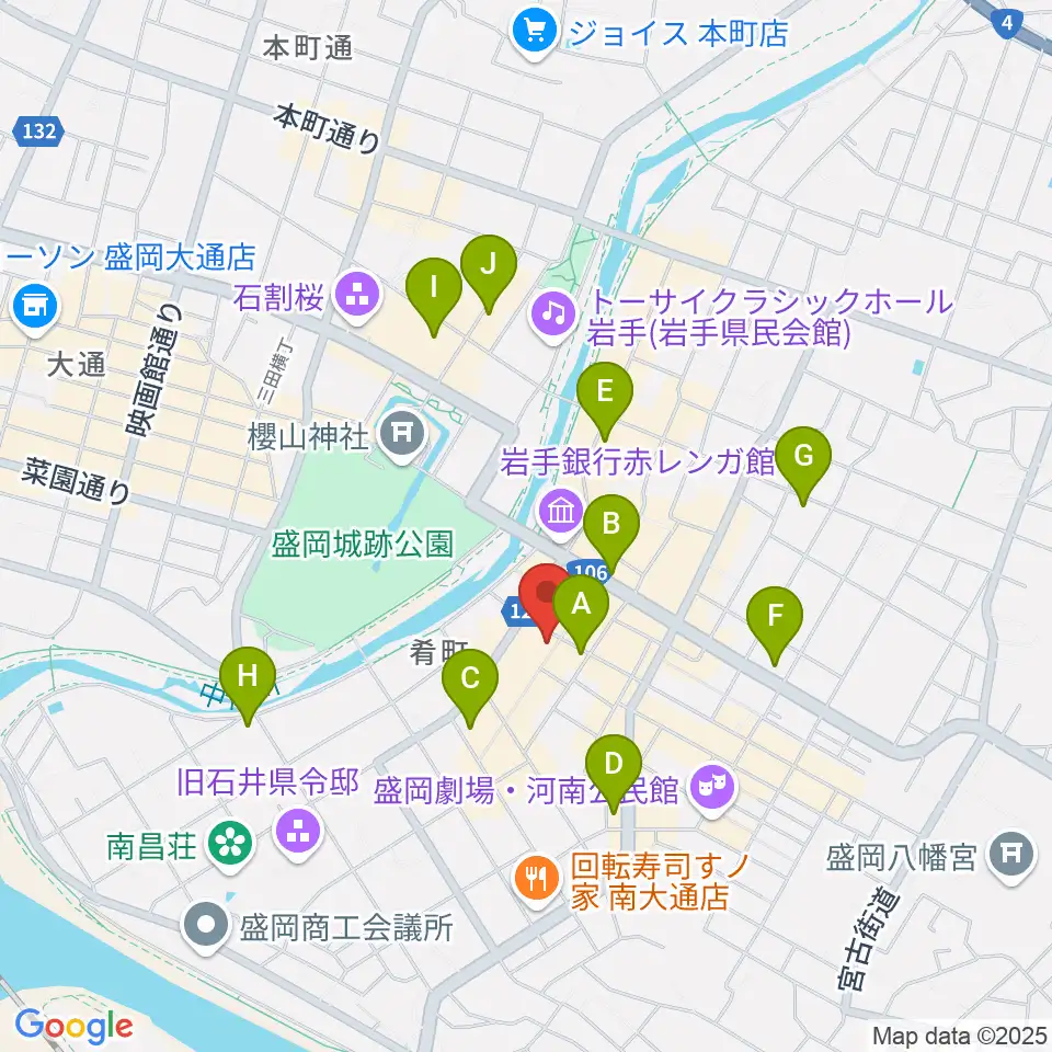 いわてアートサポートセンター風のスタジオ周辺のコンビニエンスストア一覧地図