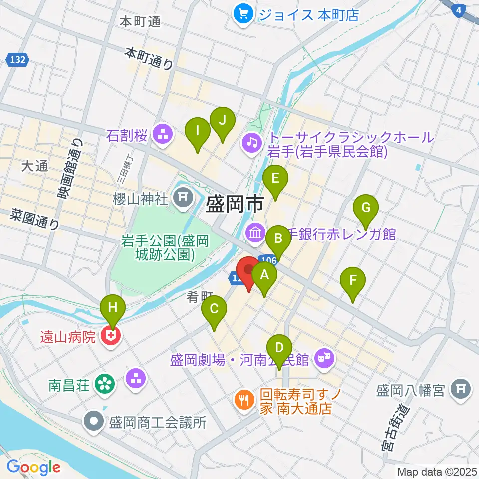 いわてアートサポートセンター風のスタジオ周辺のコンビニエンスストア一覧地図