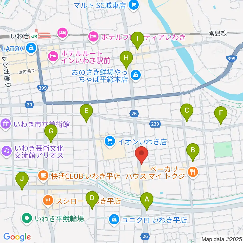 ピアノショップいわき周辺のコンビニエンスストア一覧地図