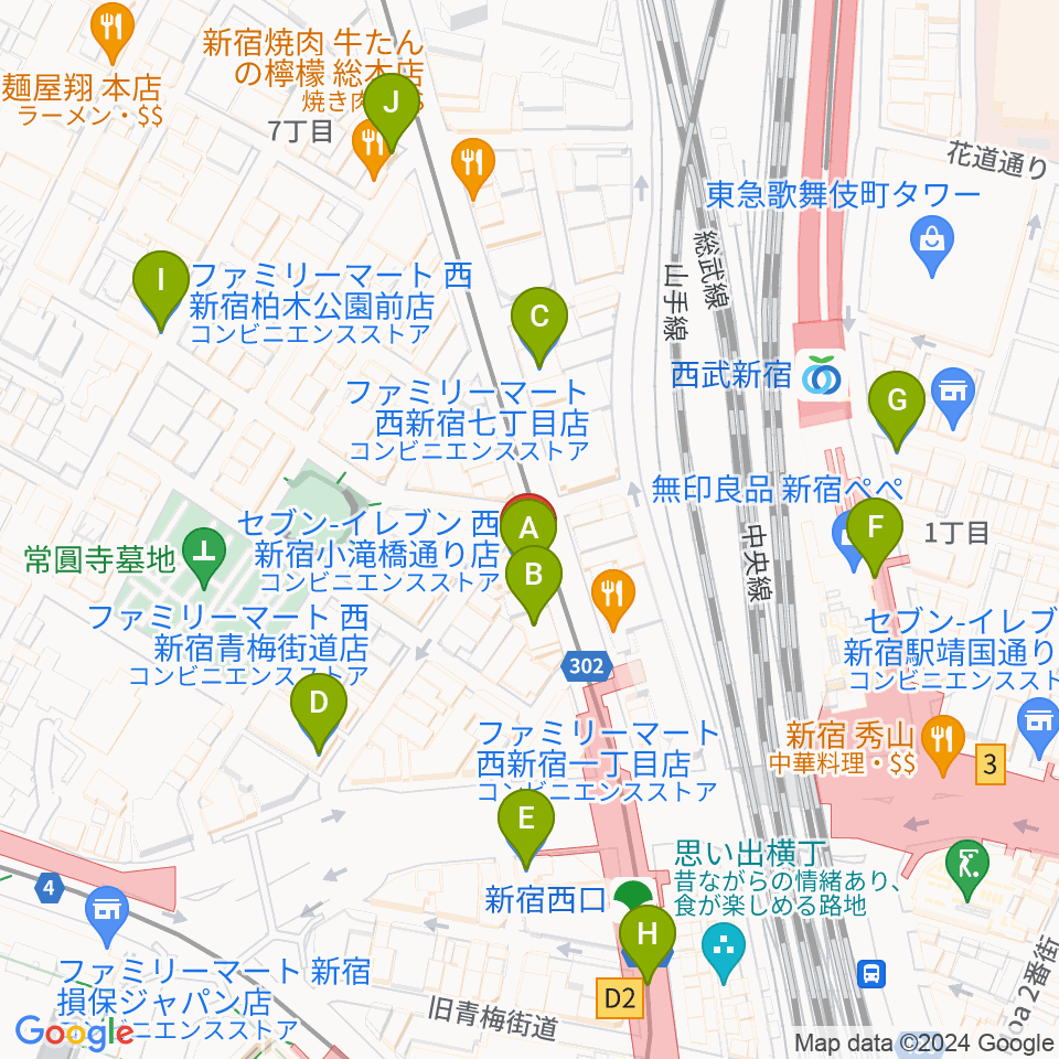 HAL'S JAZZ周辺のコンビニエンスストア一覧地図