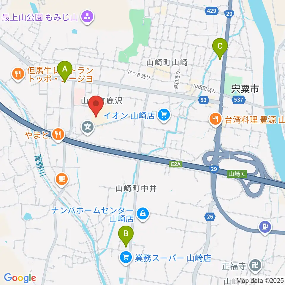 山崎文化会館周辺のコンビニエンスストア一覧地図