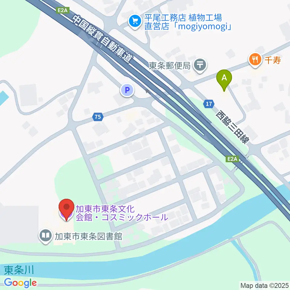 加東市東条文化会館コスミックホール周辺のコンビニエンスストア一覧地図