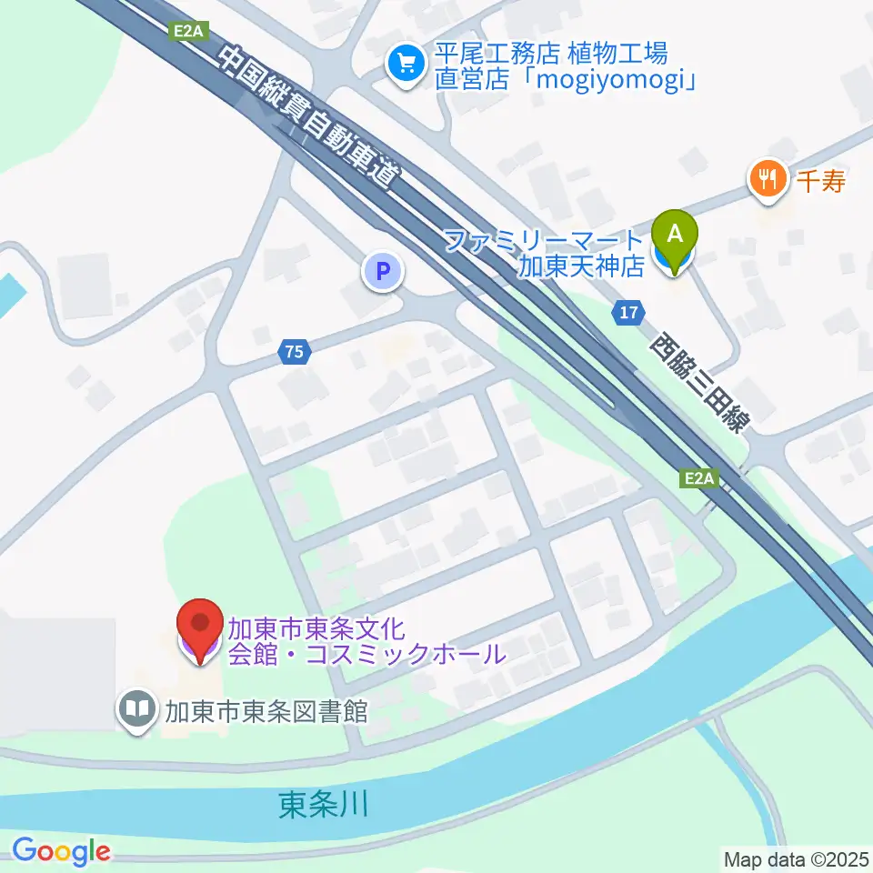 加東市東条文化会館コスミックホール周辺のコンビニエンスストア一覧地図