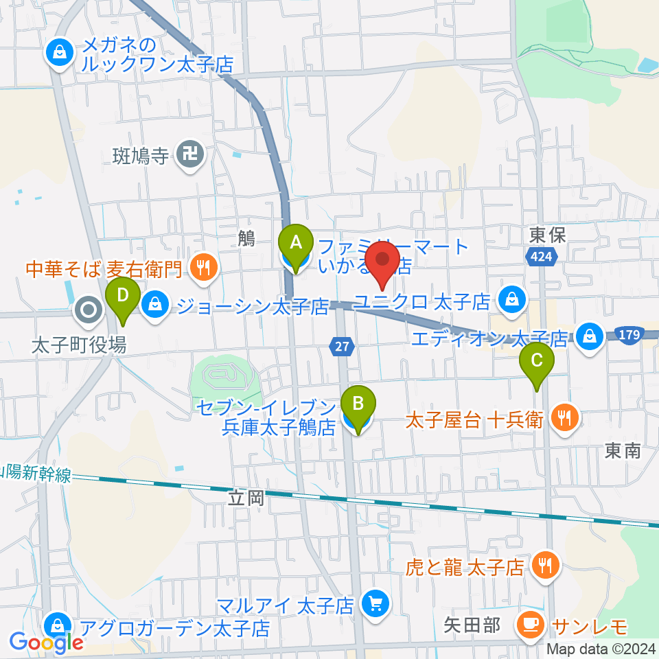 丸尾建築あすかホール周辺のコンビニエンスストア一覧地図