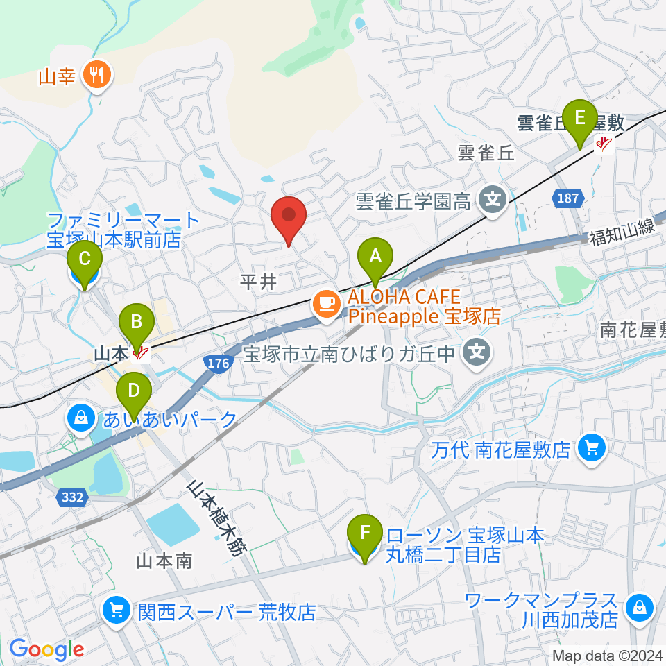 ヴァイオリン教室ゆみこせんせい周辺のコンビニエンスストア一覧地図