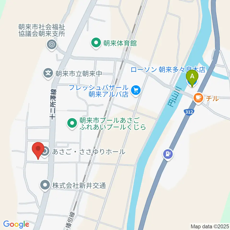 あさご・ささゆりホール周辺のコンビニエンスストア一覧地図