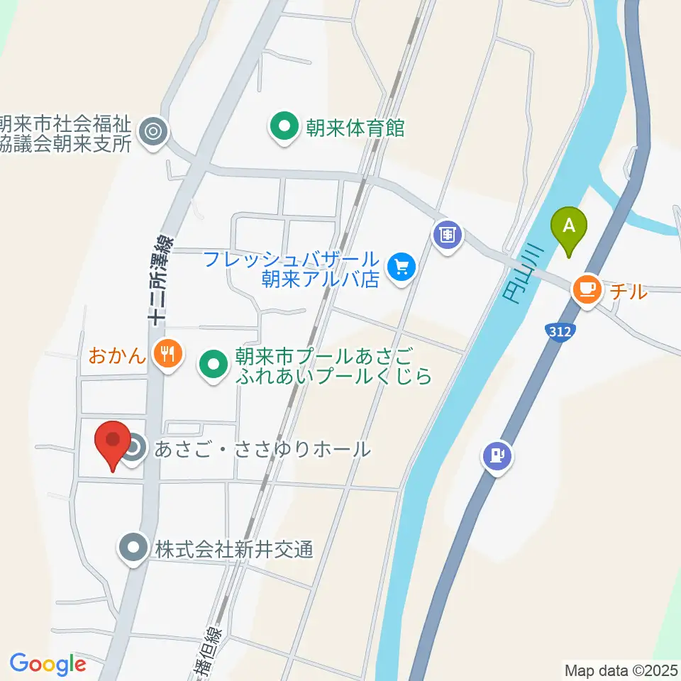 あさご・ささゆりホール周辺のコンビニエンスストア一覧地図