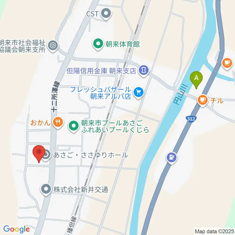 あさご・ささゆりホール周辺のコンビニエンスストア一覧地図