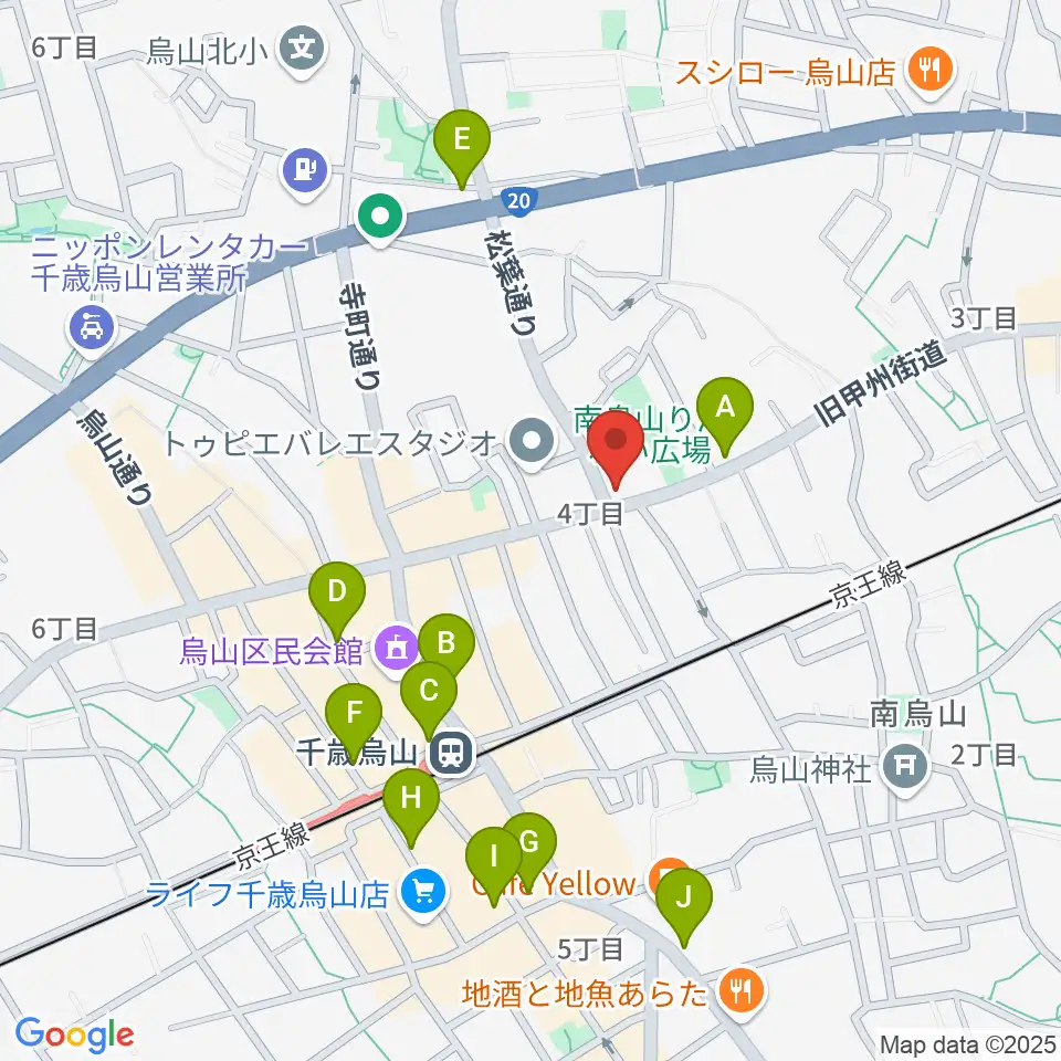 クレッシェレ音楽教室 千歳烏山校周辺のコンビニエンスストア一覧地図