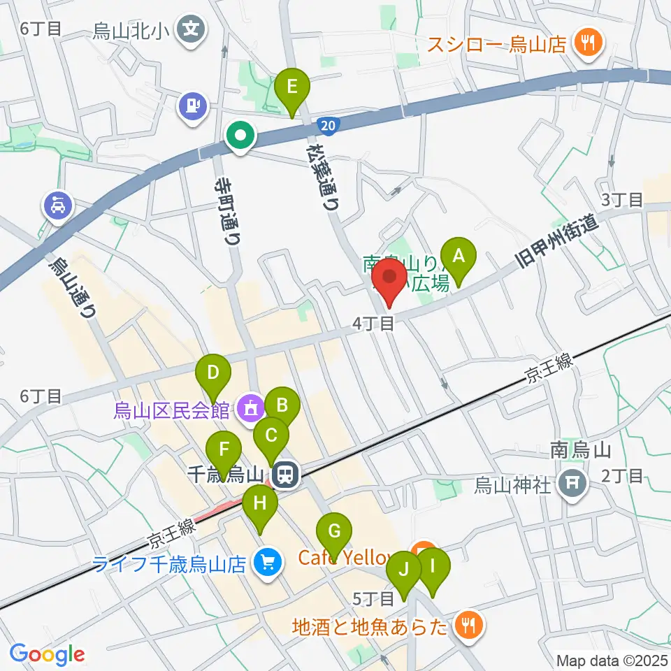 クレッシェレ音楽教室 千歳烏山校周辺のコンビニエンスストア一覧地図