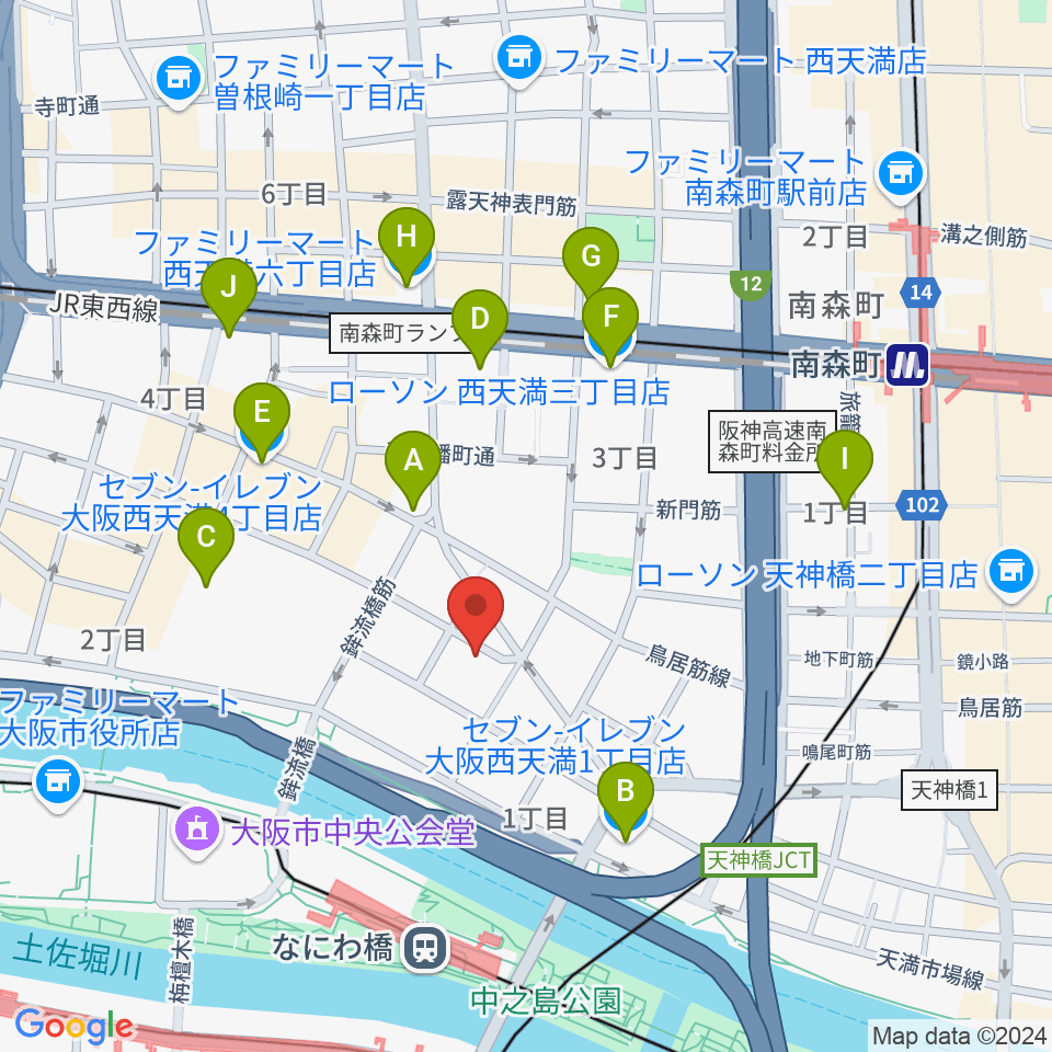 パストラーレ周辺のコンビニエンスストア一覧地図