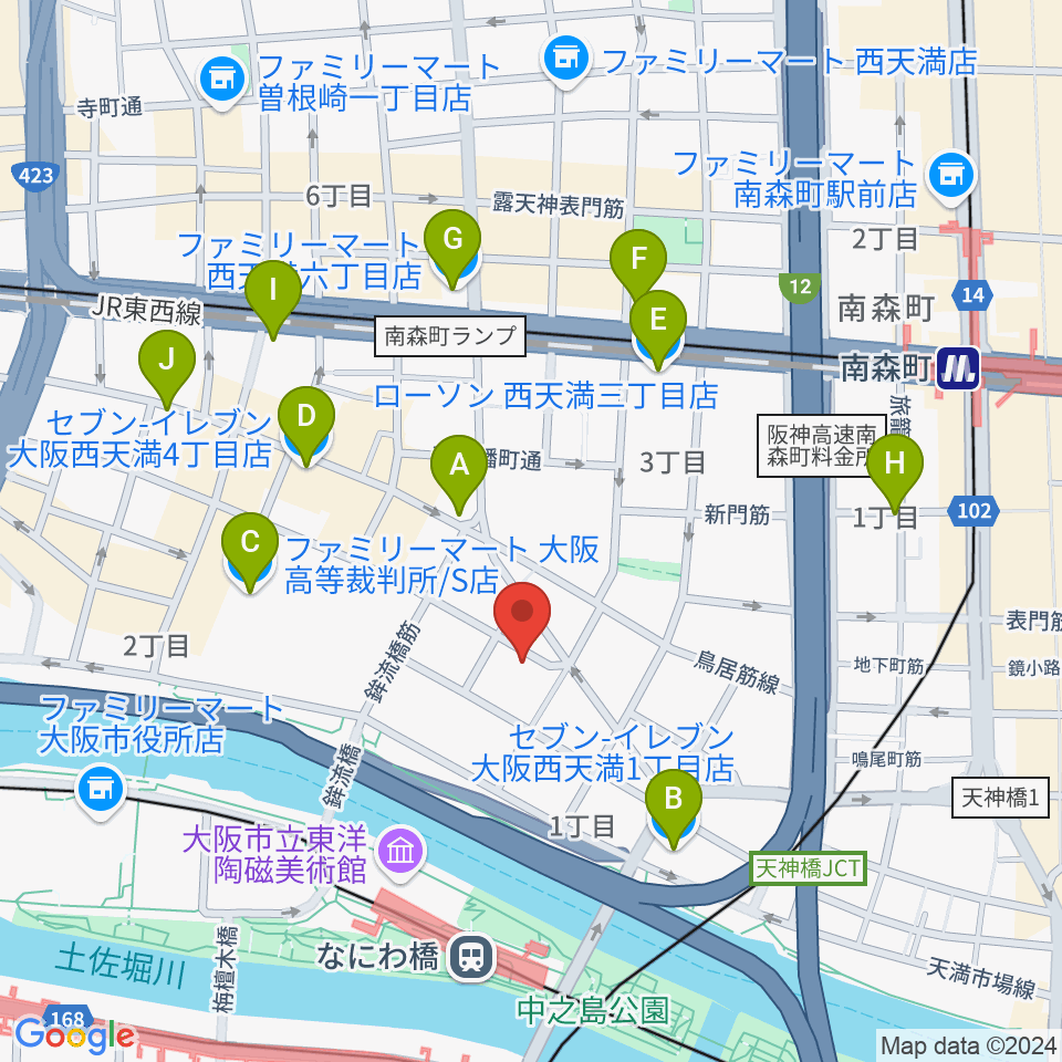 パストラーレ周辺のコンビニエンスストア一覧地図