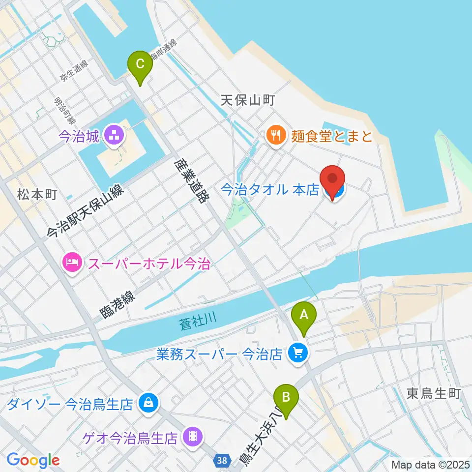 テクスポート今治周辺のコンビニエンスストア一覧地図