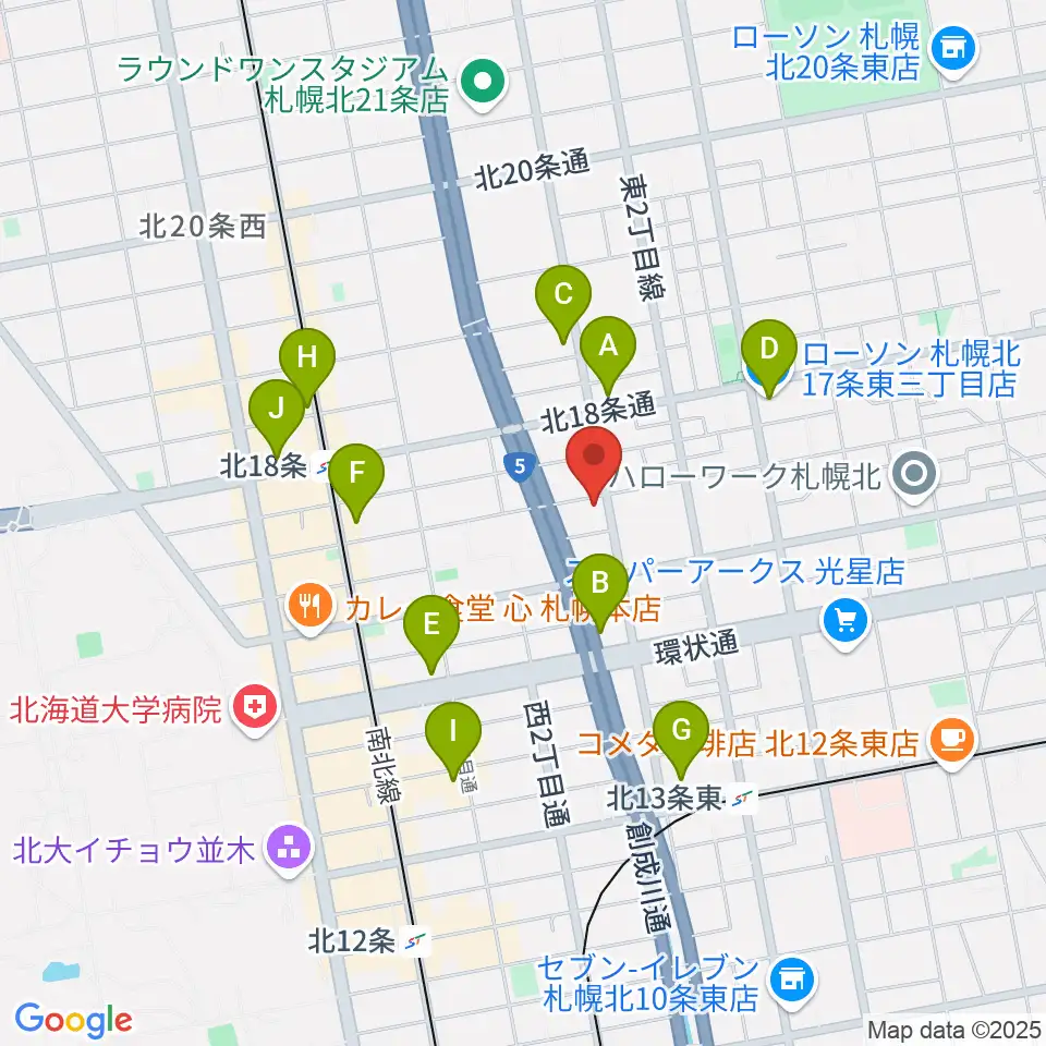 スタジオミックス・ジッピーホール周辺のコンビニエンスストア一覧地図
