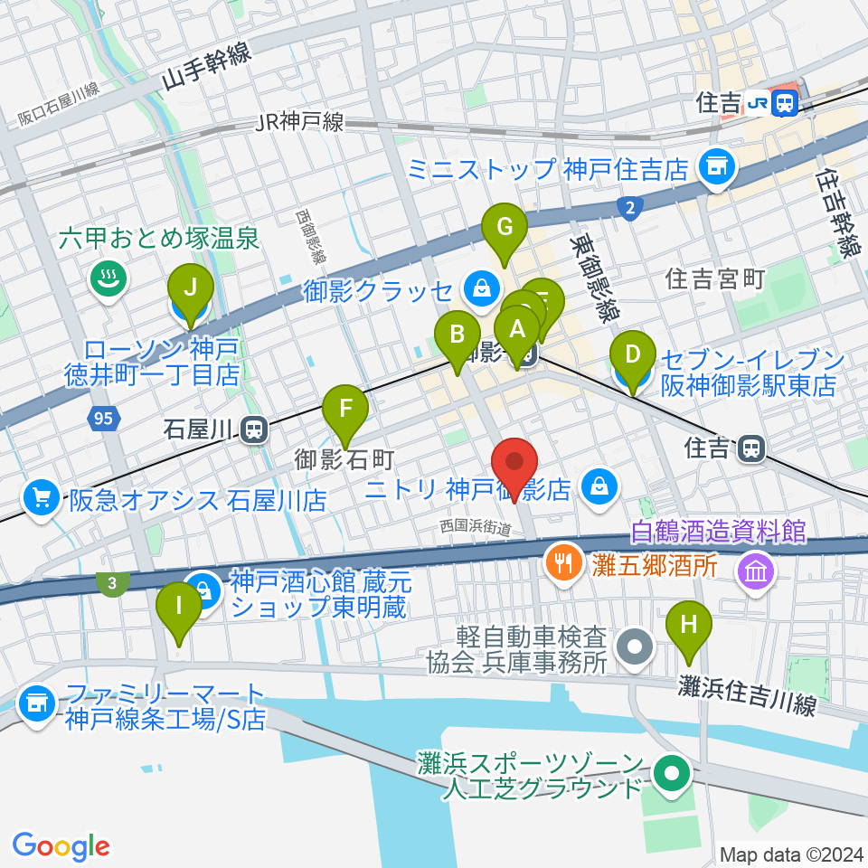 コーヒーハウス井戸周辺のコンビニエンスストア一覧地図