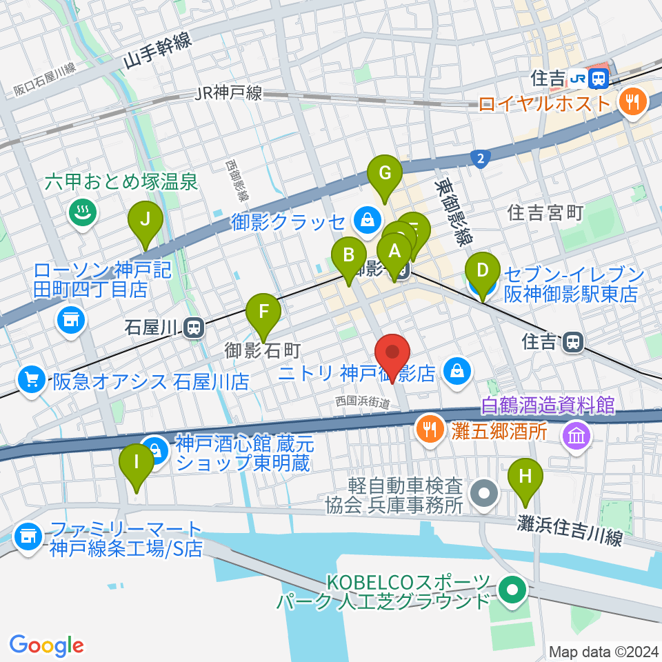 コーヒーハウス井戸周辺のコンビニエンスストア一覧地図