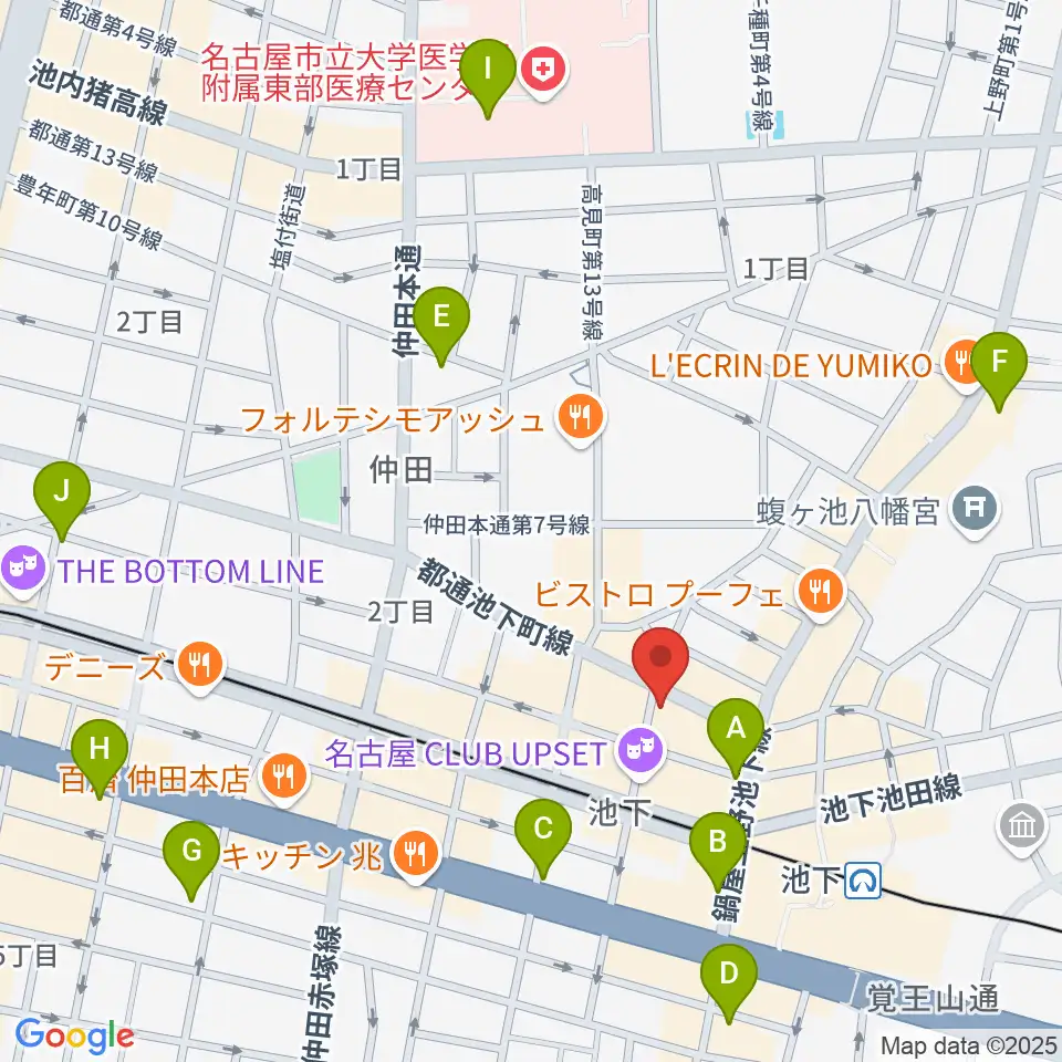 池下ストレガ周辺のコンビニエンスストア一覧地図