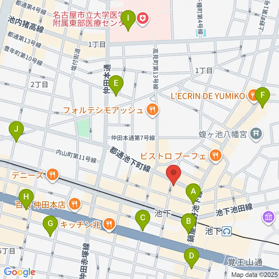 池下ストレガ周辺のコンビニエンスストア一覧地図