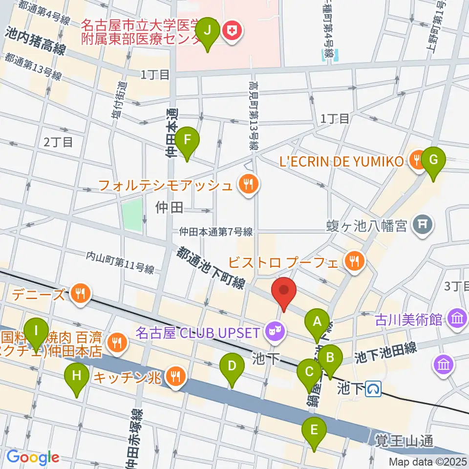 池下ストレガ周辺のコンビニエンスストア一覧地図