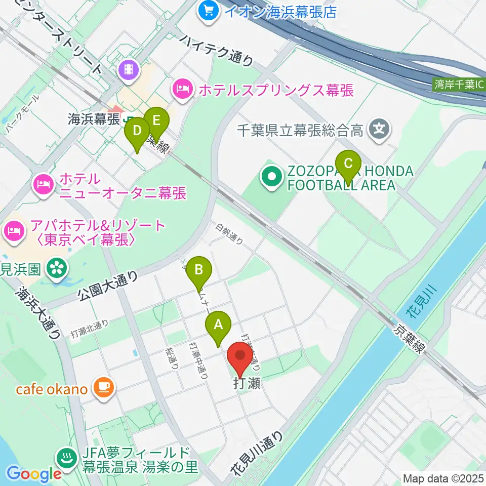 幕張ベイタウン・コア 打瀬公民館周辺のコンビニエンスストア一覧地図