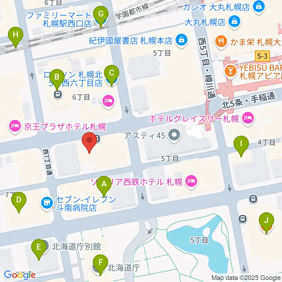 六花亭ふきのとうホール周辺のコンビニエンスストア一覧地図