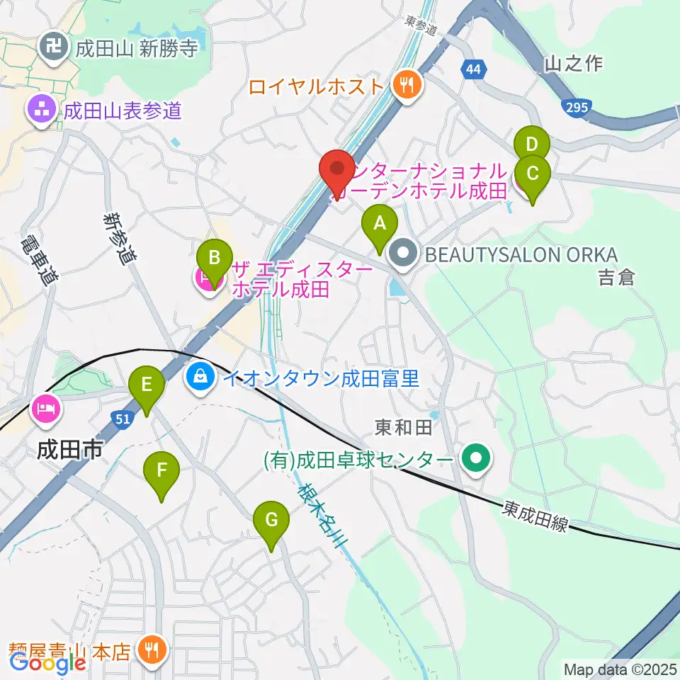 ラジオ成田周辺のコンビニエンスストア一覧地図