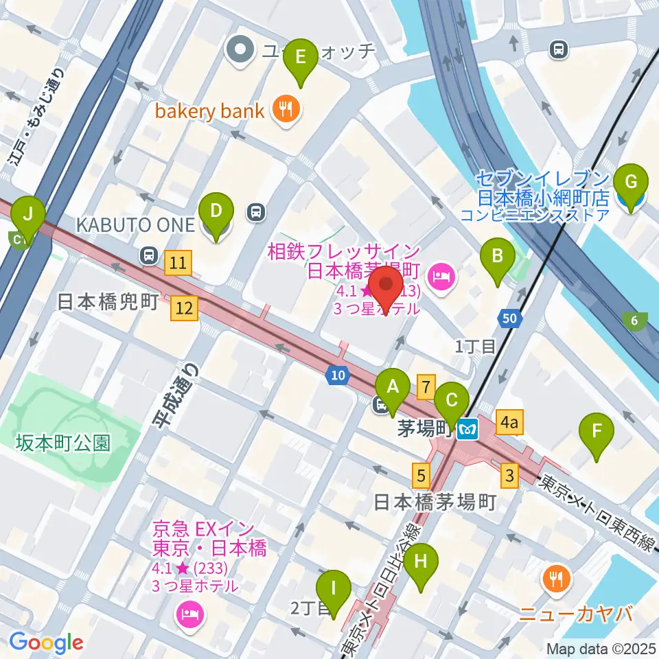 東京証券会館ホール周辺のコンビニエンスストア一覧地図