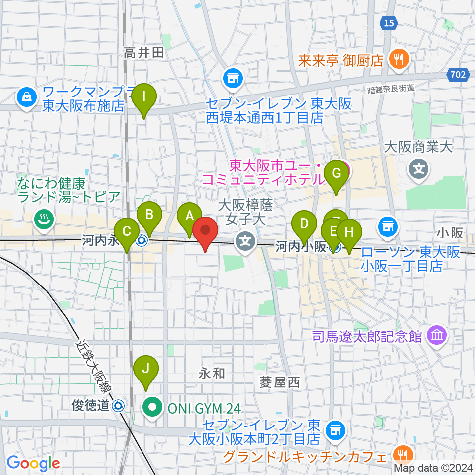 Live Barエレキの店周辺のコンビニエンスストア一覧地図