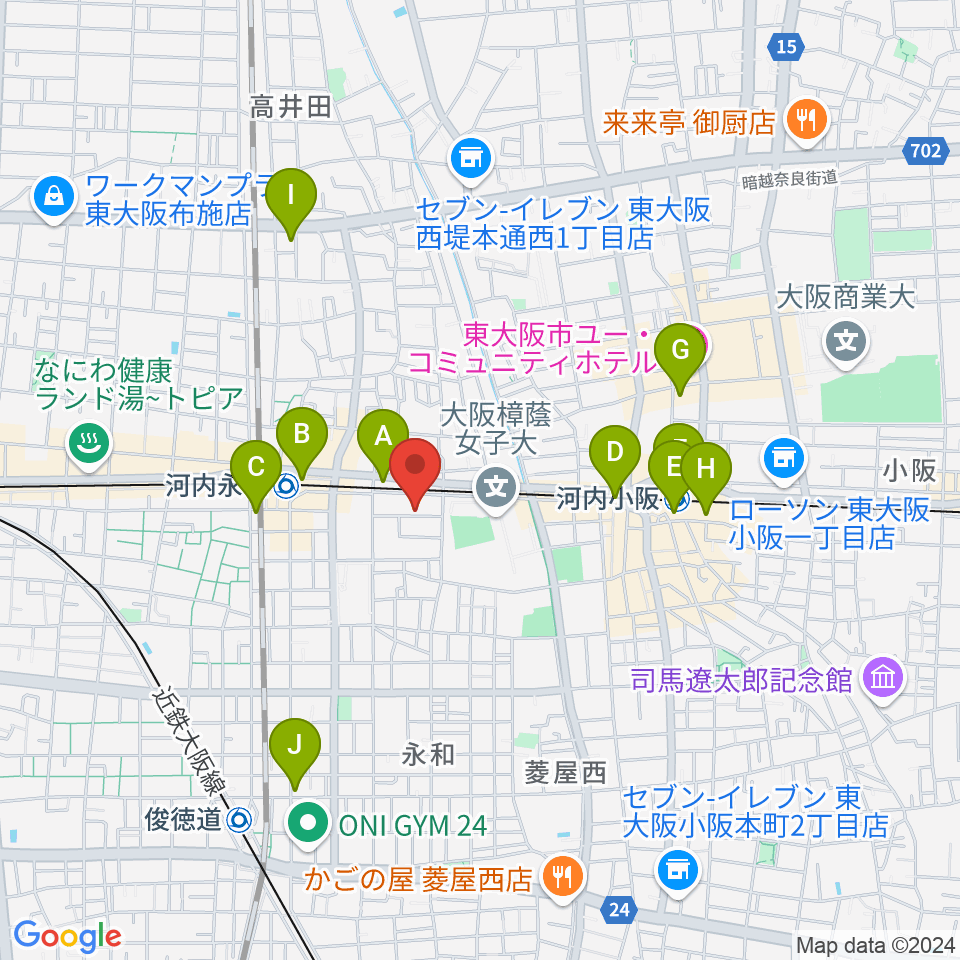 Live Barエレキの店周辺のコンビニエンスストア一覧地図