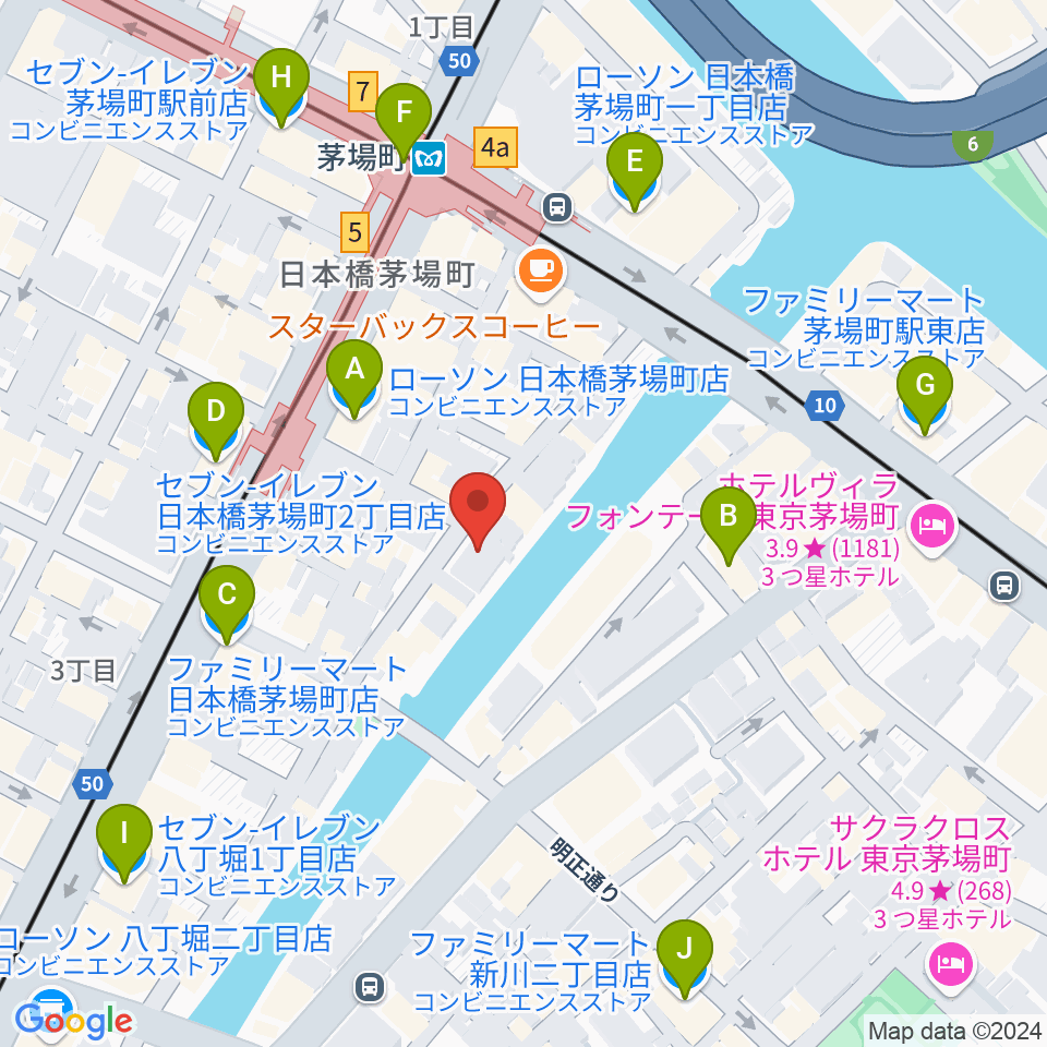 グランドギャラリー東京周辺のコンビニエンスストア一覧地図