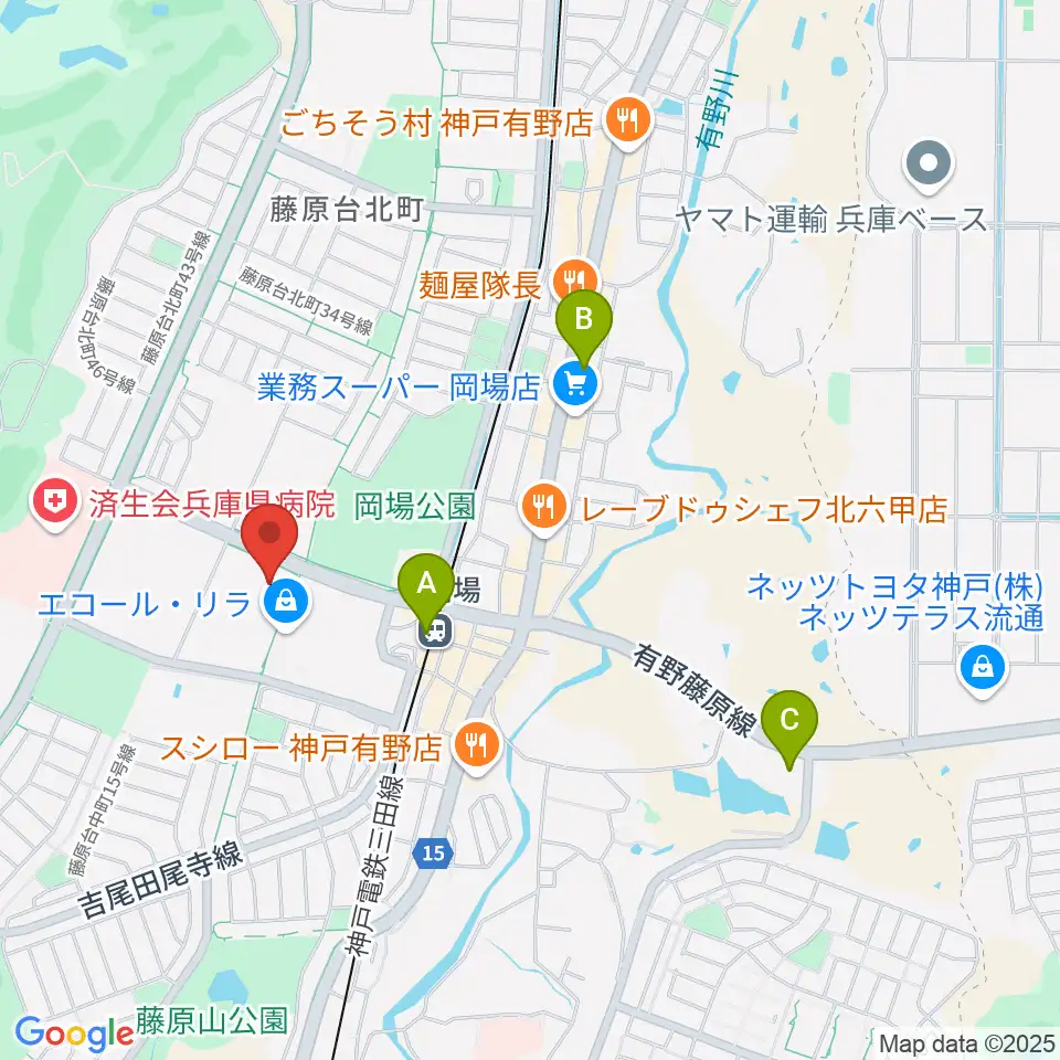 神戸市立北神区文化センター周辺のコンビニエンスストア一覧地図