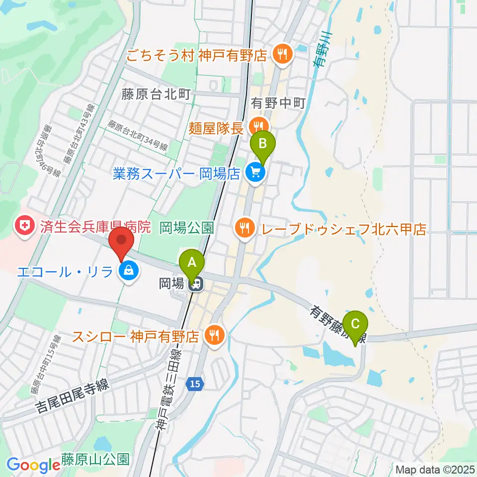 神戸市立北神区文化センター周辺のコンビニエンスストア一覧地図
