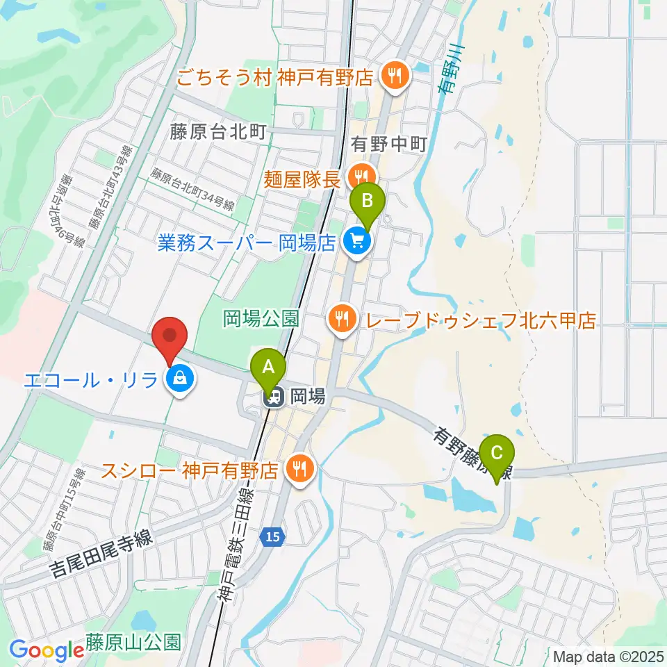 神戸市立北神区文化センター周辺のコンビニエンスストア一覧地図