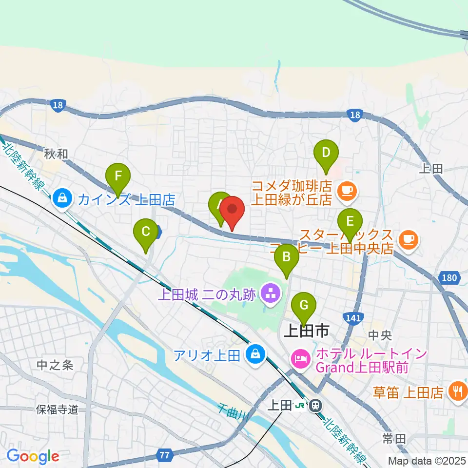 サンピアン 上田店周辺のコンビニエンスストア一覧地図