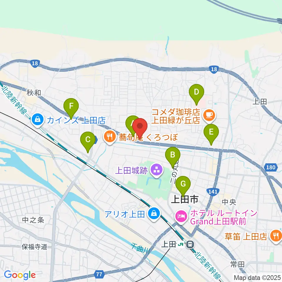 サンピアン 上田店周辺のコンビニエンスストア一覧地図