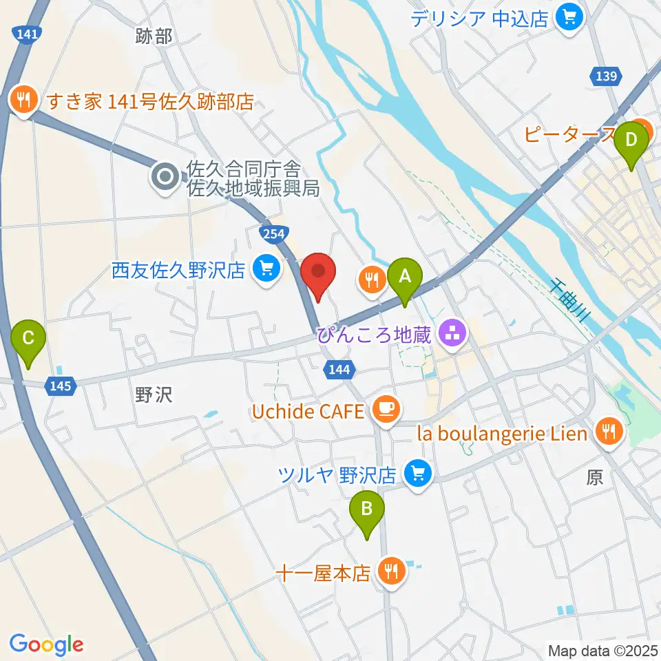 サンピアン佐久店周辺のコンビニエンスストア一覧地図
