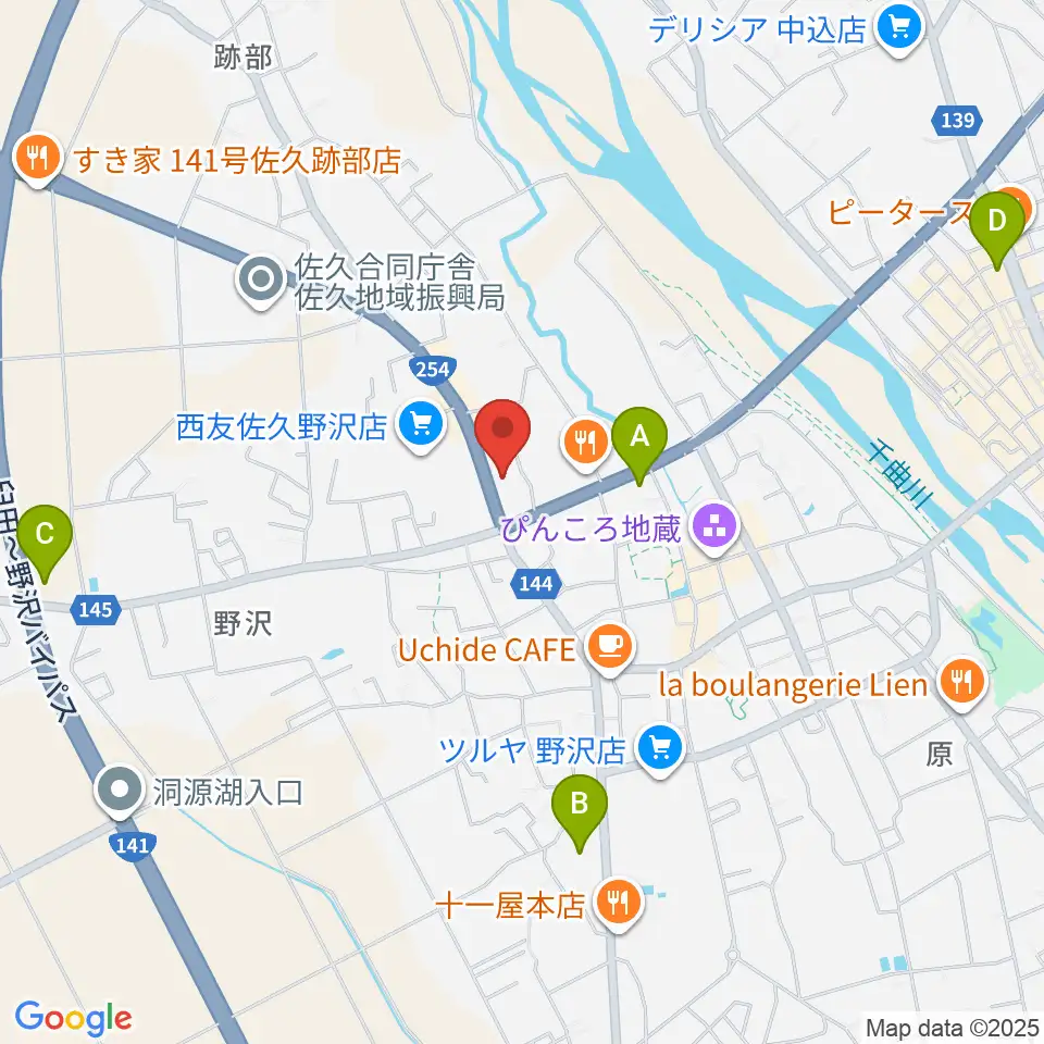 サンピアン佐久店周辺のコンビニエンスストア一覧地図