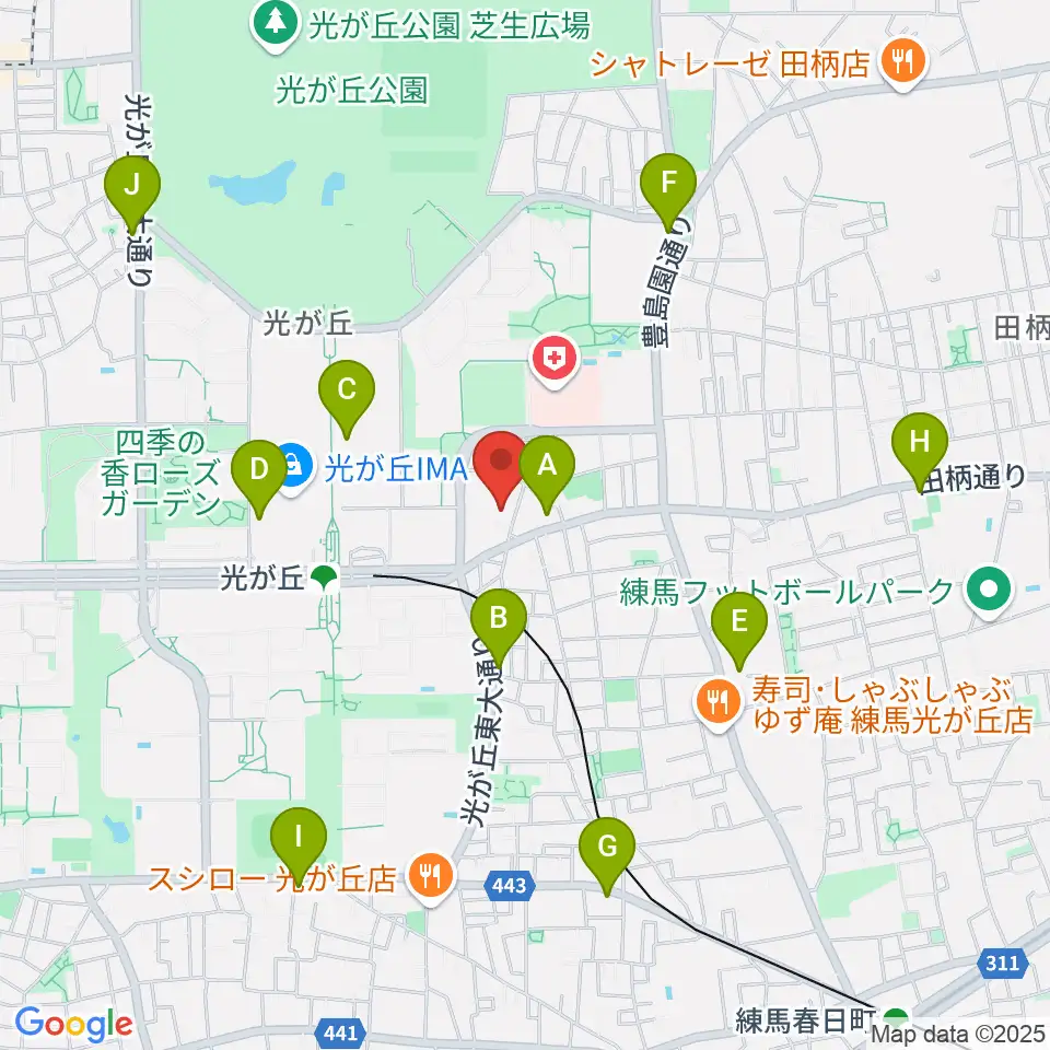 光が丘美術館周辺のコンビニエンスストア一覧地図
