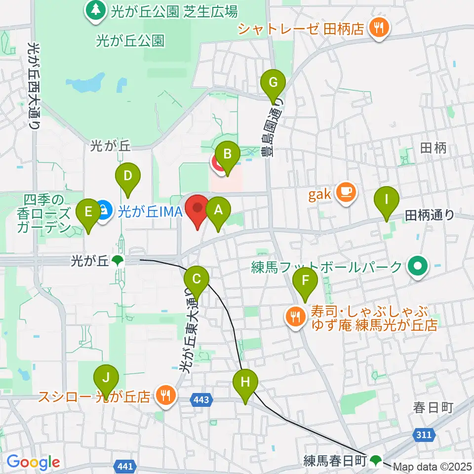 光が丘美術館周辺のコンビニエンスストア一覧地図