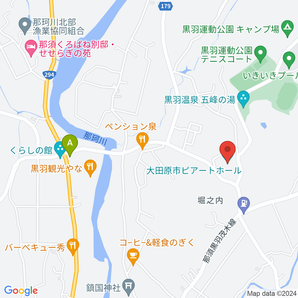 大田原市ピアートホール周辺のコンビニエンスストア一覧地図