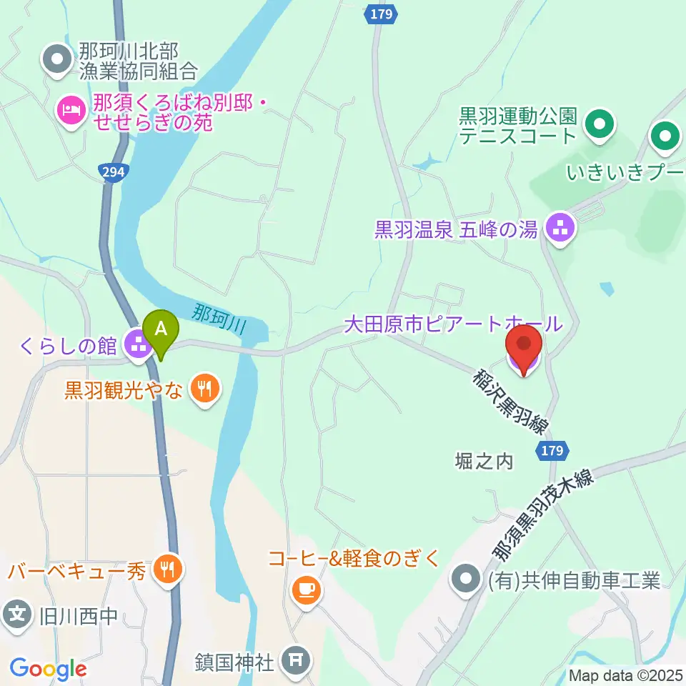 大田原市ピアートホール周辺のコンビニエンスストア一覧地図