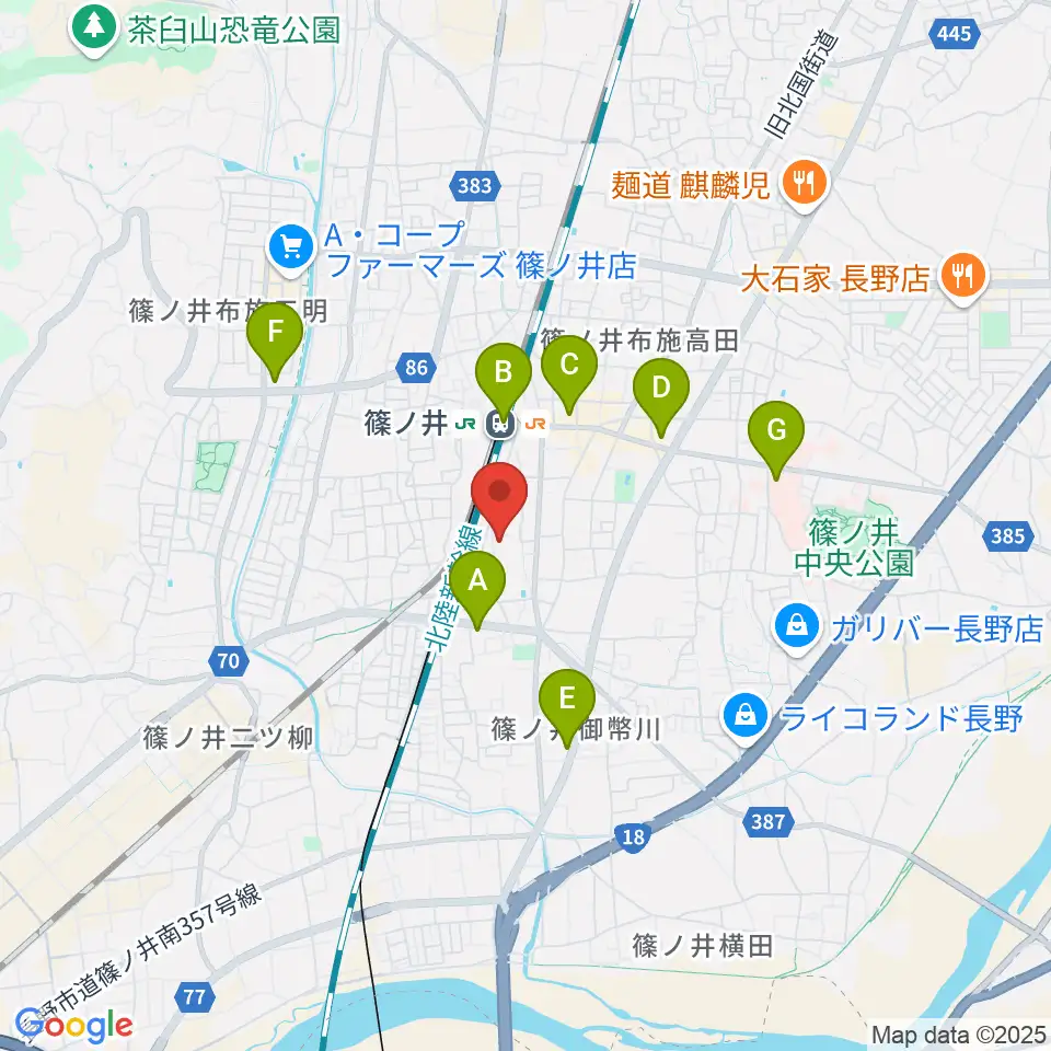 篠ノ井交流センター周辺のコンビニエンスストア一覧地図