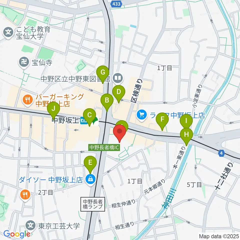 中野坂上ハーモニーホール周辺のコンビニエンスストア一覧地図