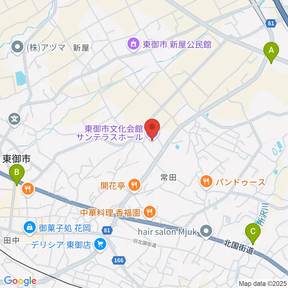 東御市文化会館サンテラスホール周辺のコンビニエンスストア一覧地図