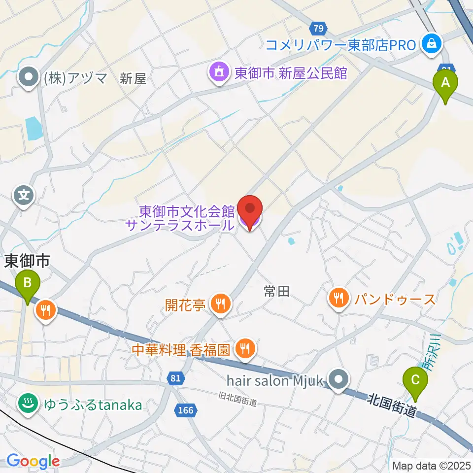 東御市文化会館サンテラスホール周辺のコンビニエンスストア一覧地図